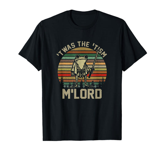 Vintage T'was the 'Tism M'Lord Funny Medieval Knight Frog T-Shirt