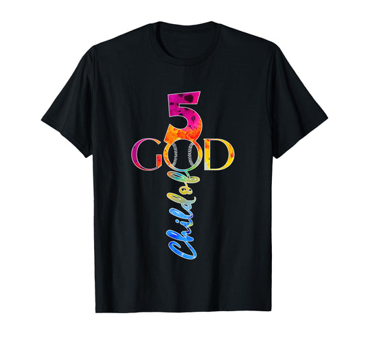 JESUS 5 YEARS CHILD OF GOD BASEBALL 5TH BIRTHDAY T-Shirt