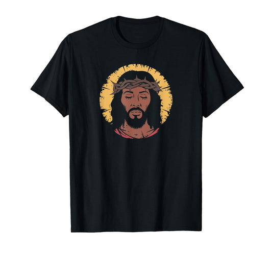 African American Jesus Portrait Black Christian T-Shirt