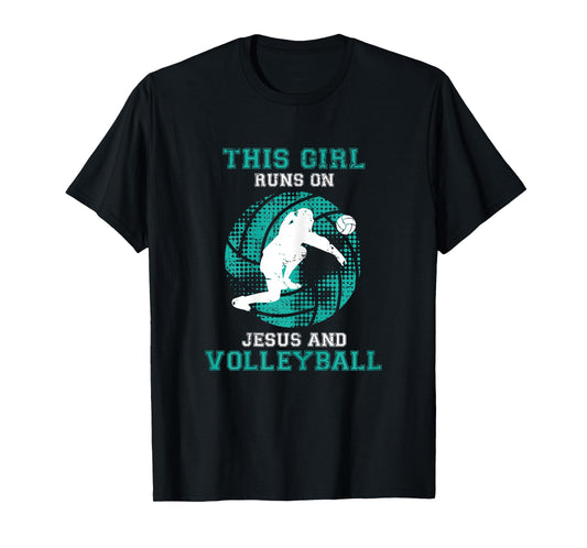 Cute Daughter Teen Girls Kids Her Jesus Christian Volleyball T-Shirt