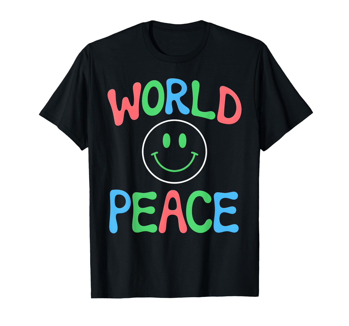 World Peace Smile Face Peace Sign Heart Peace Day T-Shirt