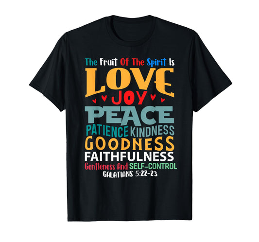 Religious Designs By ShirtZilla Fruit Of The Spirit Christian T-Shirt Bible Verse T-Shirt