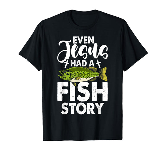 Jesus Fish Story Fisherman God Christ Fishing Christian T-Shirt