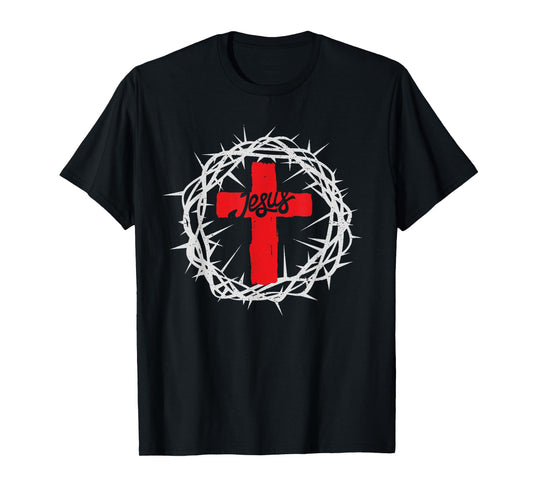 Vintage Crown Of Thorns, Jesus Christ Cross Religion Faith T-Shirt