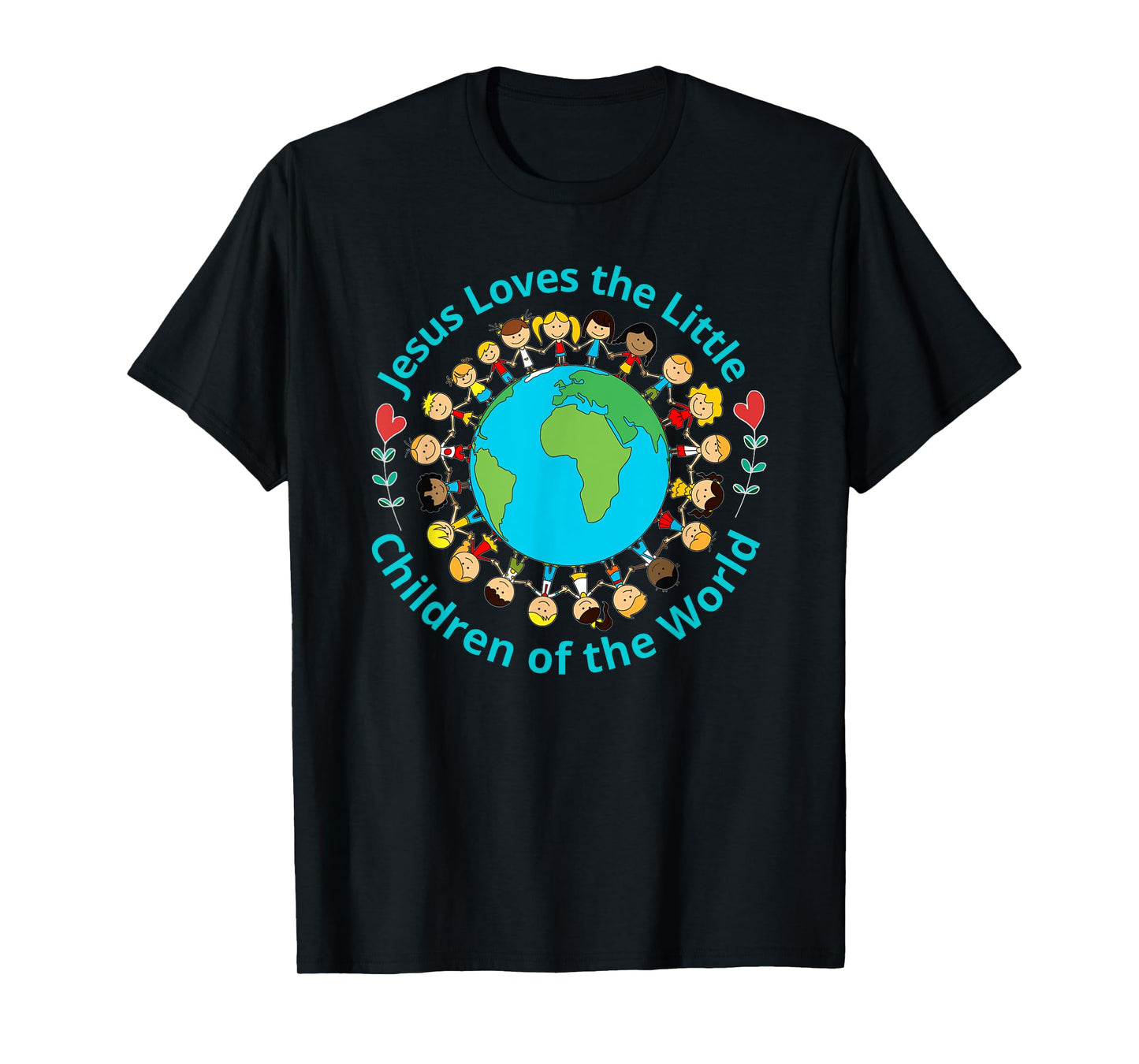 Jesus Loves Children Of World Christian Mother Teacher Kids T-Shirt