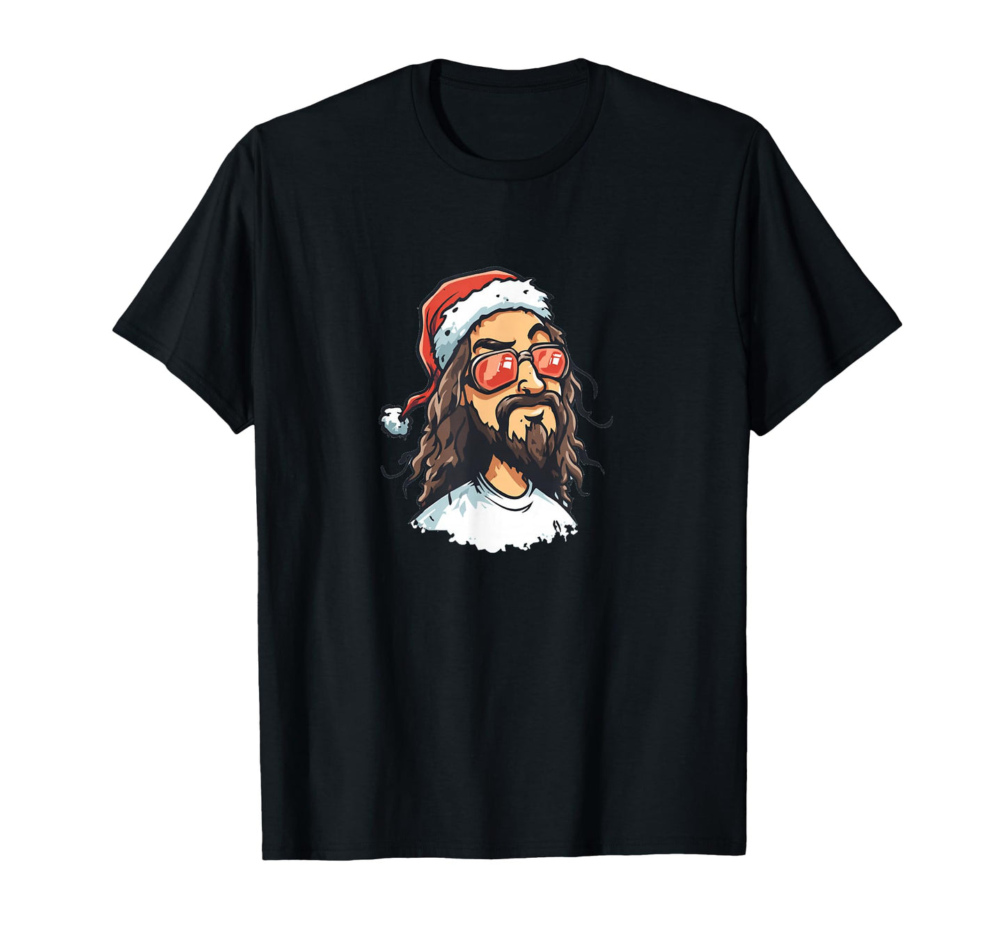 Awesome Jesus with Sunglasses and Festive Christmas Hat T-Shirt