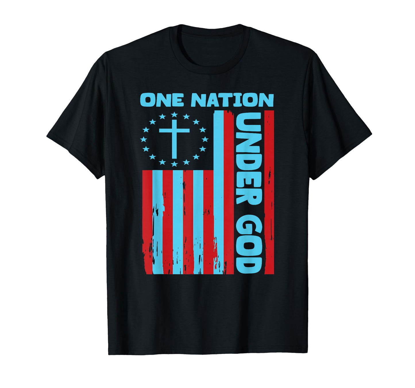 4th Of July Patriotic Christian Flag One Nation Under God T-Shirt