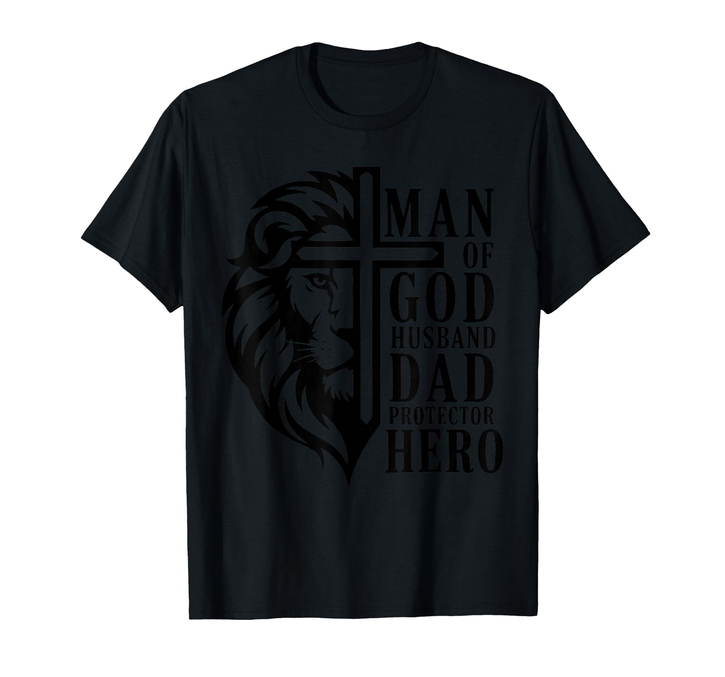 Man of God Husband Dad Christian Husband Father Faith Family T-Shirt