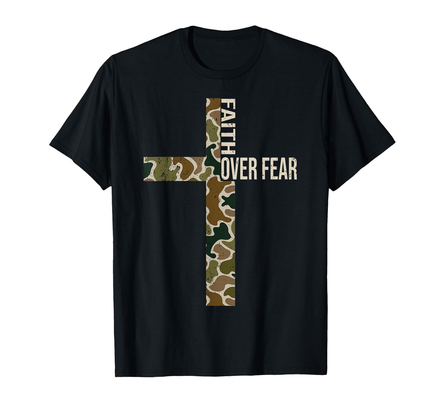 Jesus Faith Over Fear Christian Cross God Faith Bible Pray T-Shirt