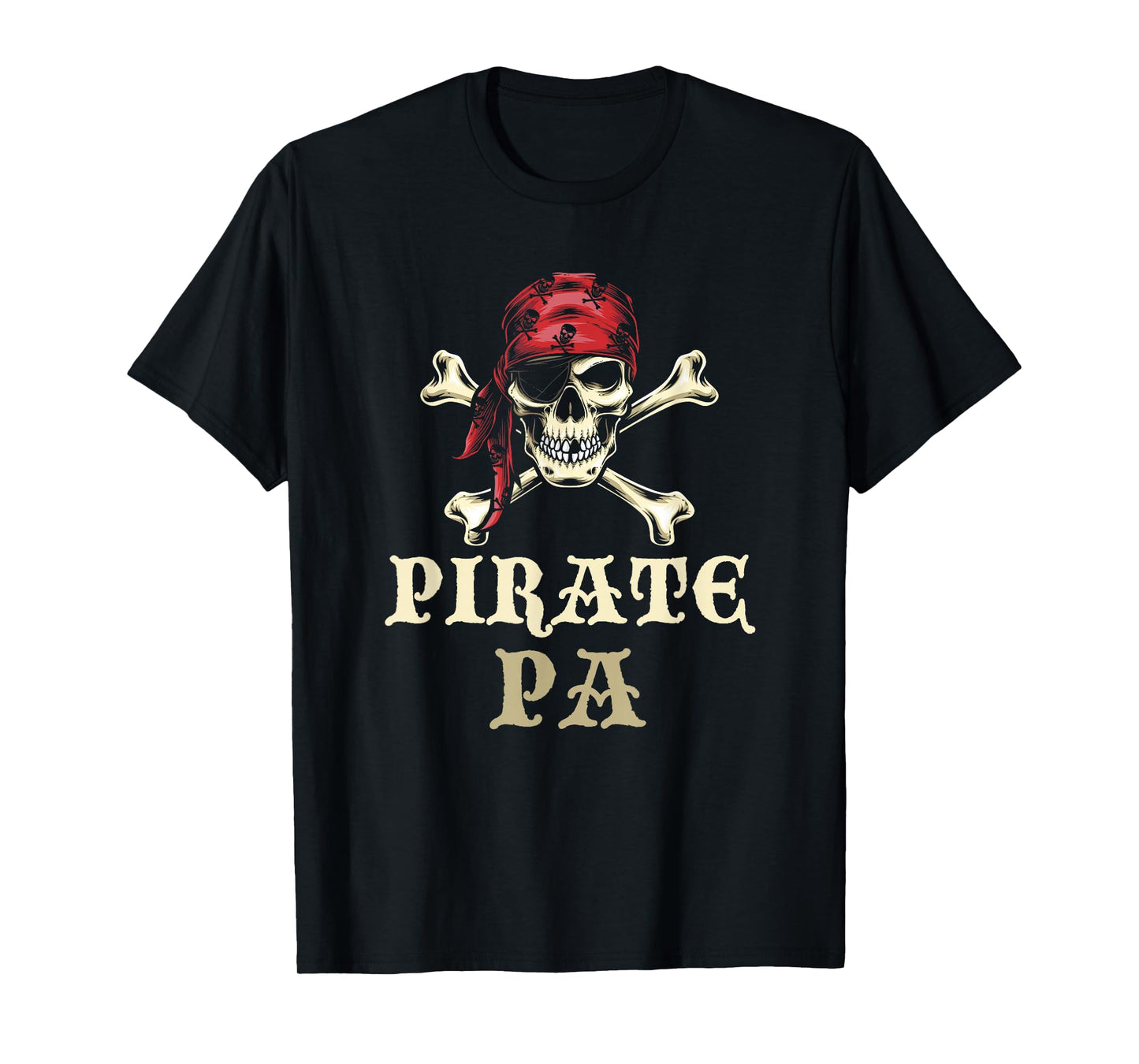 Pirate Pa Skull Matching Grandpa Halloween Costume T-Shirt