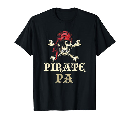 Pirate Pa Skull Matching Grandpa Halloween Costume T-Shirt