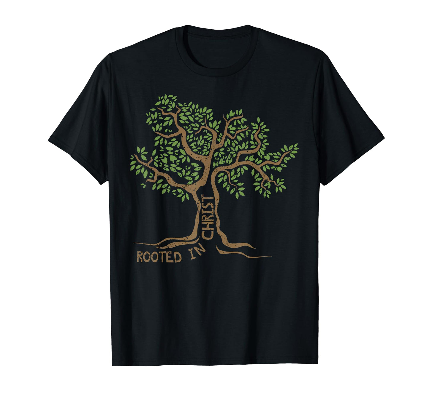 Rooted in Christ Jesus Tree Christian Faith Gift Idea T-Shirt