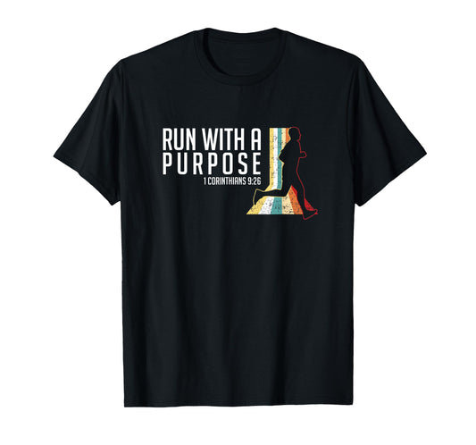 Bible Verse 1 Corinthians 9 26 Running Fitness T-Shirt