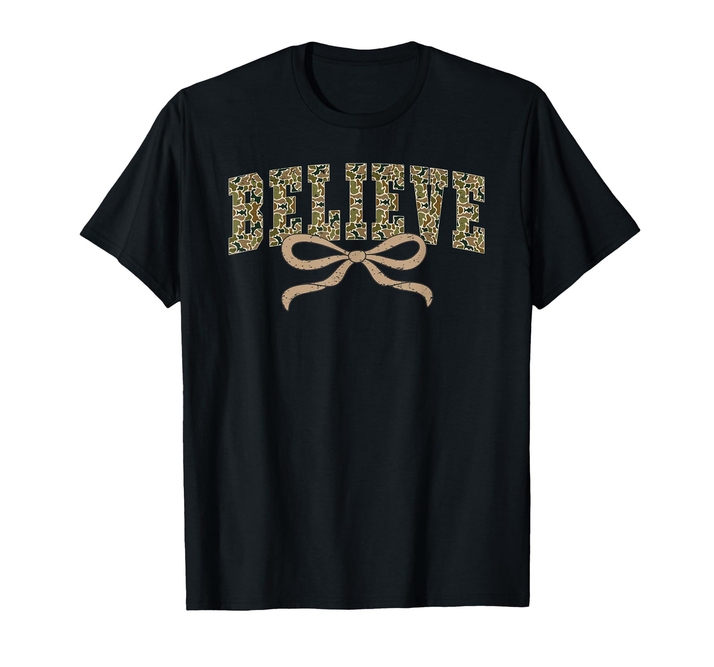 Jesus Believe Camo Christian God Faith Bible Religious Verse T-Shirt