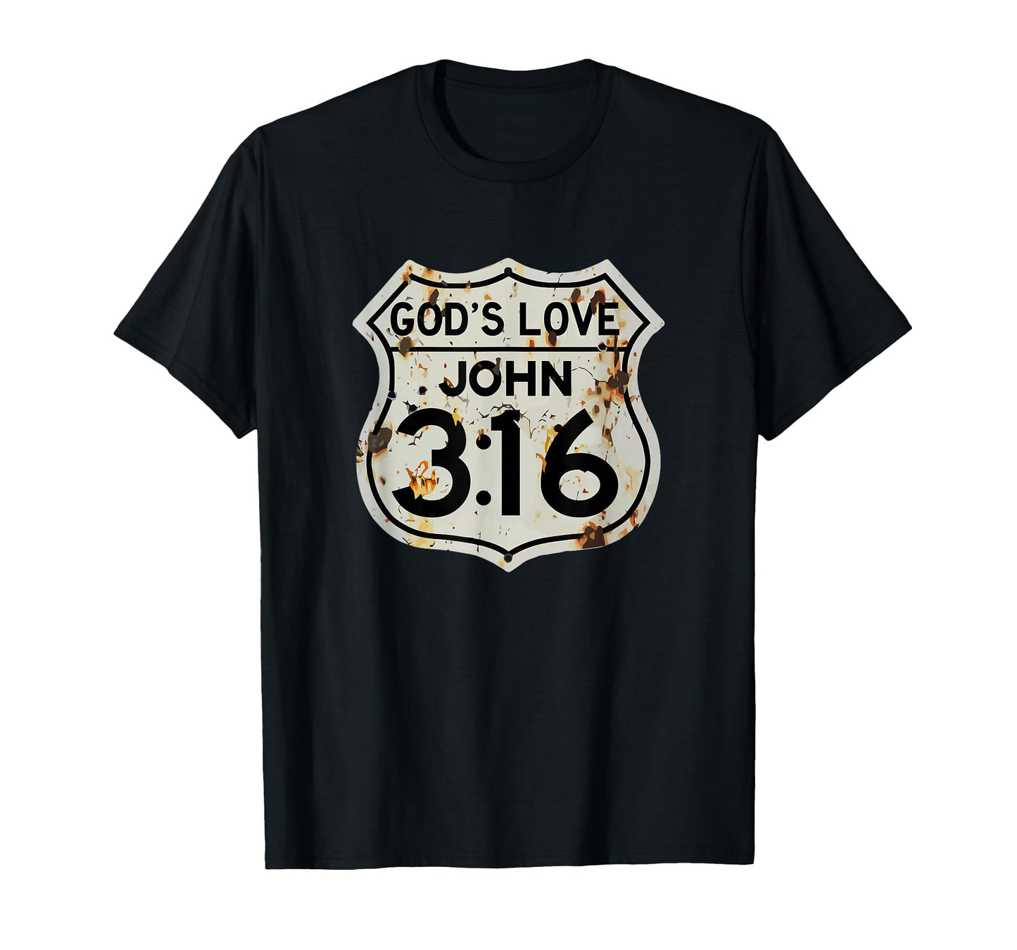 John 3:16 Vintage USA Highway Sign Bible Verse Inspired T-Shirt