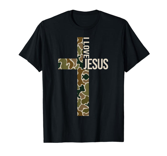 Jesus I Love Jesus Christian Cross God Faith Bible Pray T-Shirt