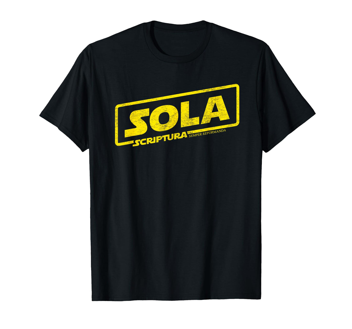 Reformation Sola Scriptura Theology Distressed Graphic T-Shirt