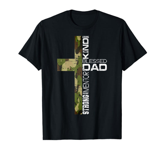 Blessed Dad Cross Christians Tee Father's Day Christian Dad T-Shirt