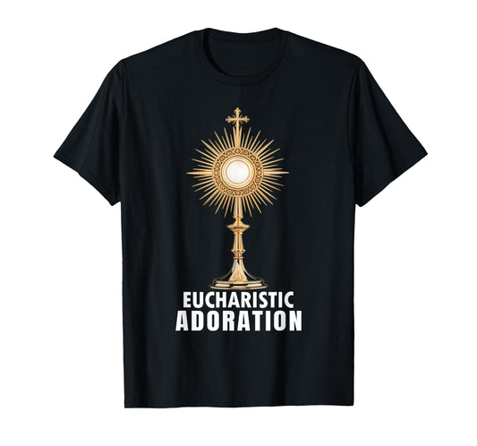 Eucharistic Adoration Holy Mass Catholic Art T-Shirt