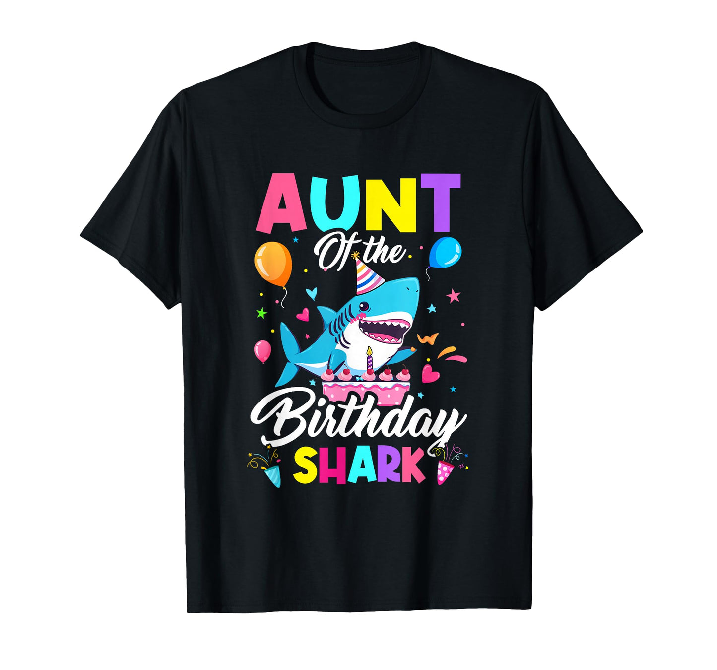 Aunt Of The Shark Birthday Boy Girl Party Family Group T-Shirt