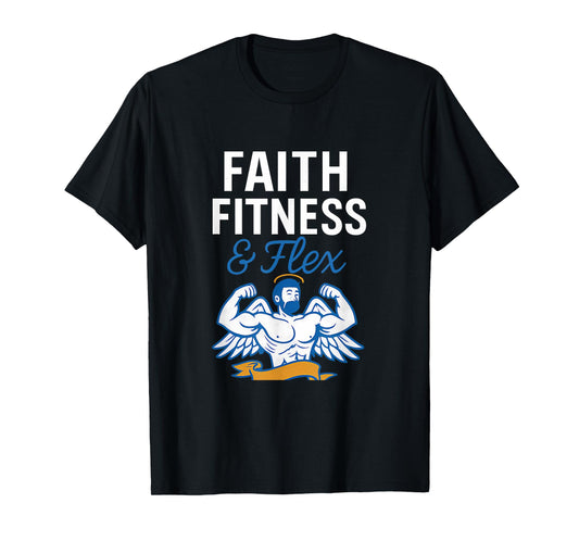 Faith Fitness & Flex Christian Gym Graphic T-Shirt