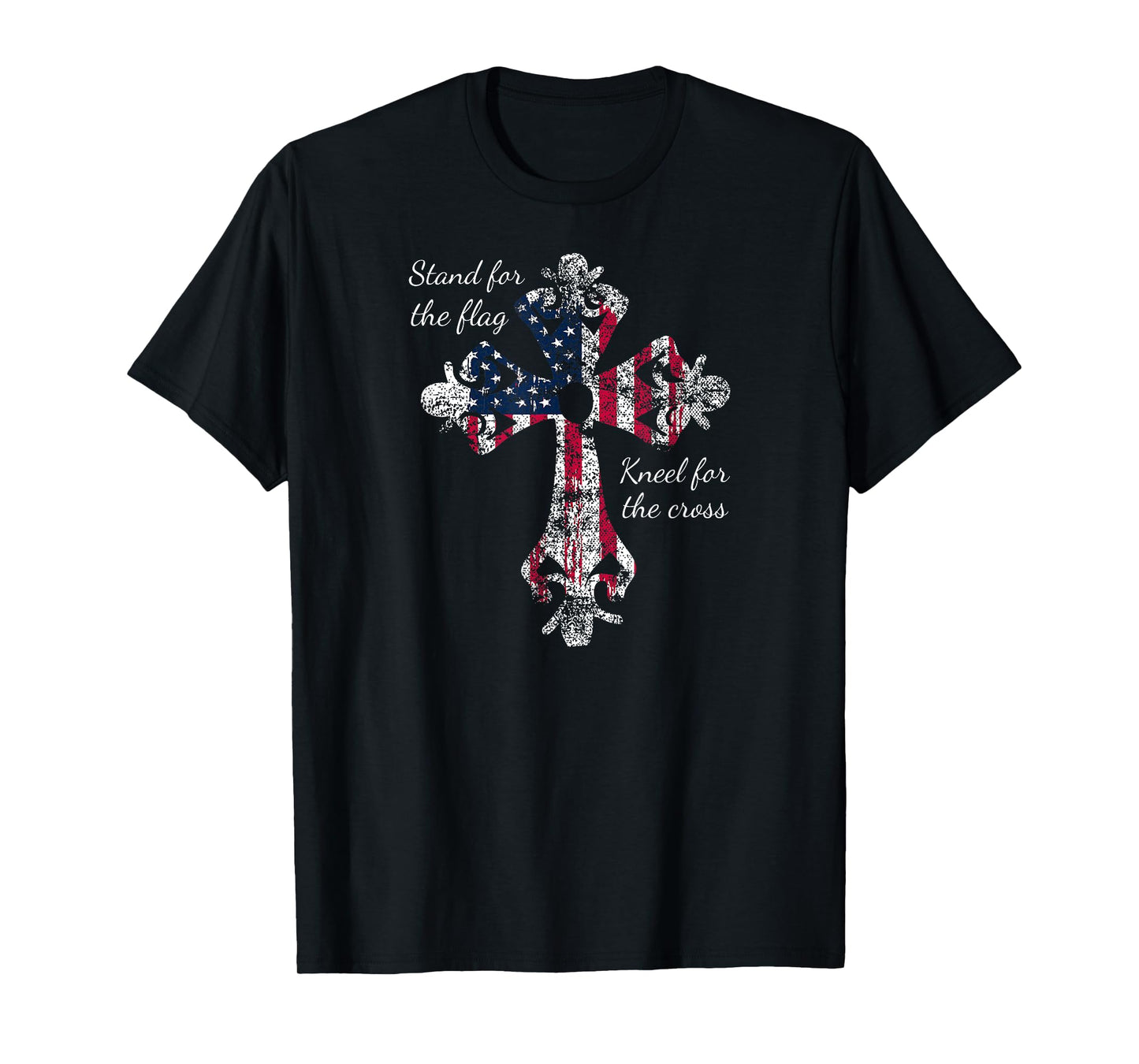 Stand for the Flag Kneel for the Cross Proud Patriotic USA T-Shirt for Women Kids Men