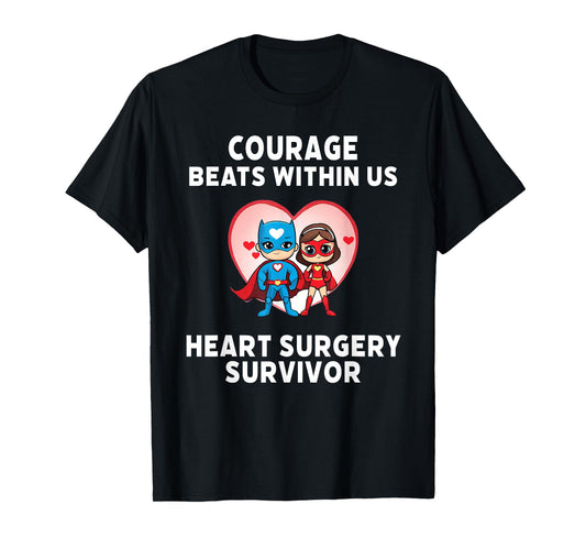 Courage Beats Within Us Heart Surgery Survivor Kids Gifts T-Shirt