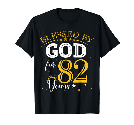Vintage Blessed by God For 82 Years Old 82nd Birthday Girl T-Shirt