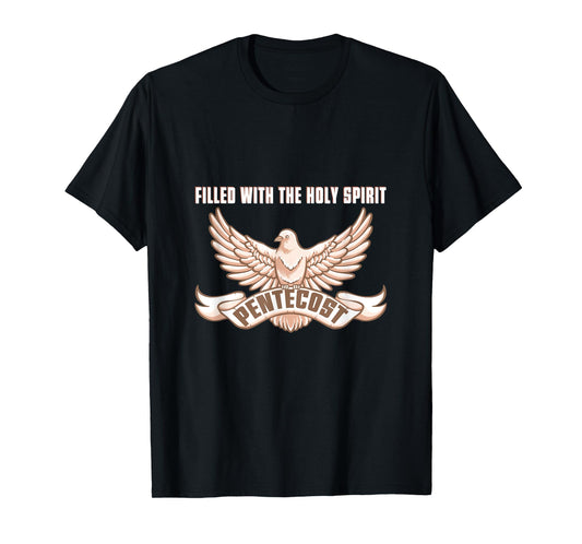 Pentecost Doves Tongues of Fire Flame Holy Spirit Catholic T-Shirt