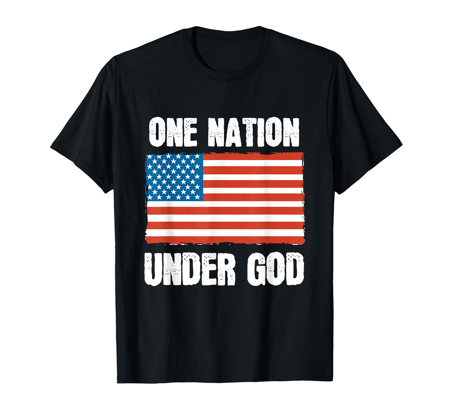 One Nation Under God Blessed American Flag Christian Cross T-Shirt for Women Kids Men
