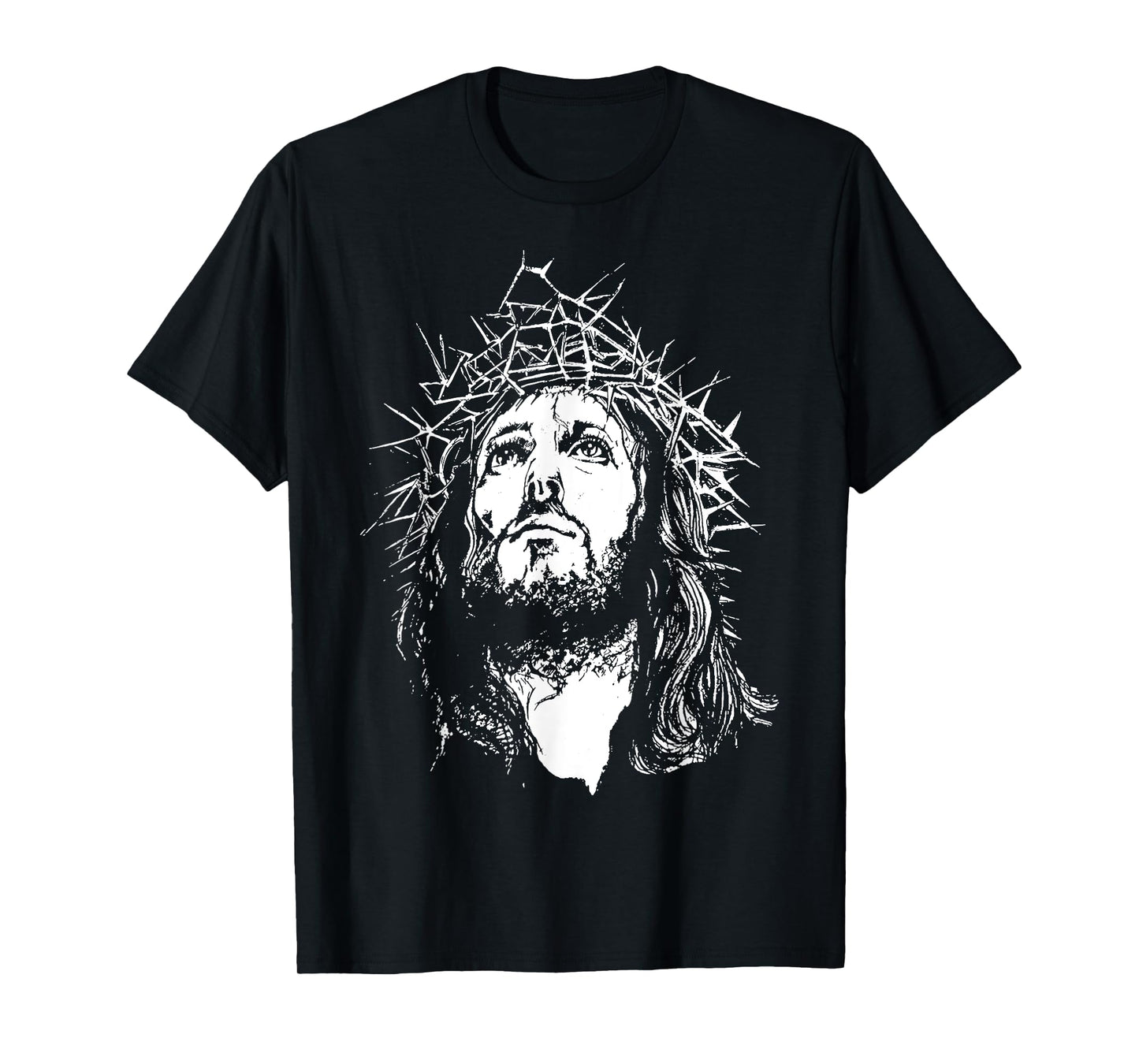 Image Face Of Jesus On A Cross With Crown Of Thorns T-Shirt