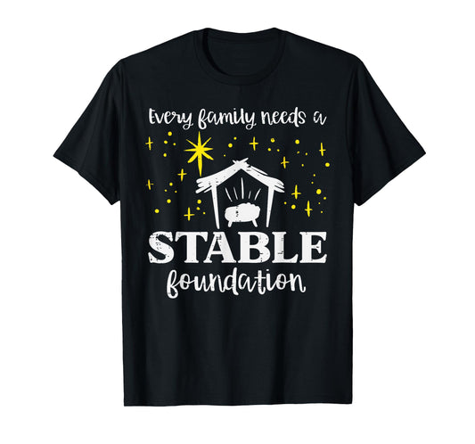 Family Stable Foundation Christian Jesus Christmas Xmas T-Shirt