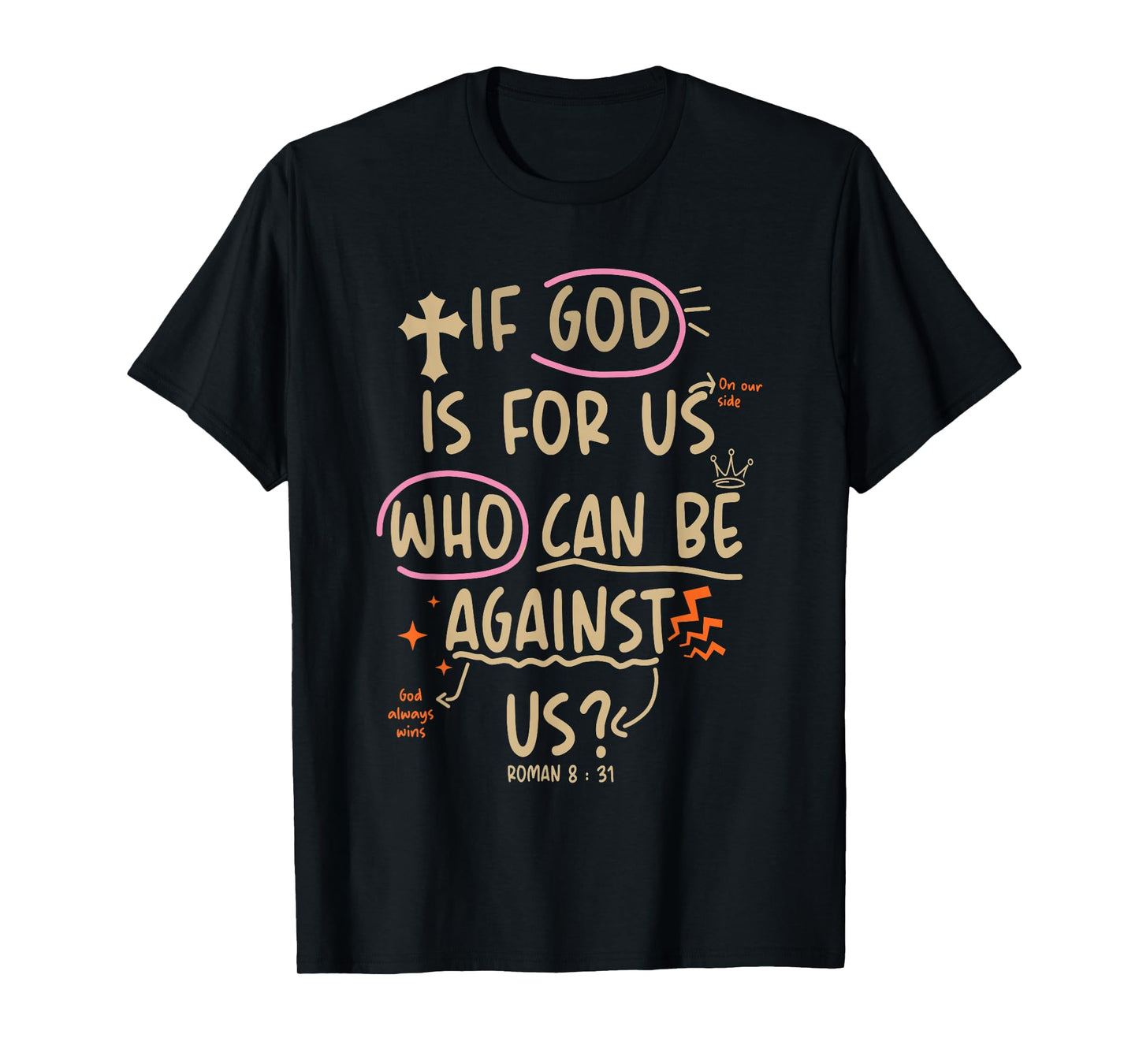 If God is for Us Who Can Be Against Us Christian Saying T-Shirt