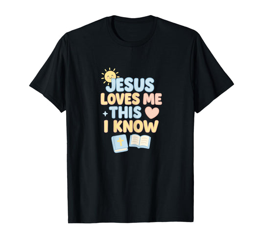 Jesus Loves Me This I Know, cute Christian Kids clothing T-Shirt