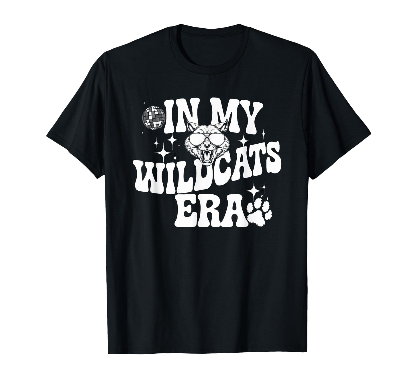 In My Wildcats Era Back to School Mascot Spirit Game Groovy T-Shirt