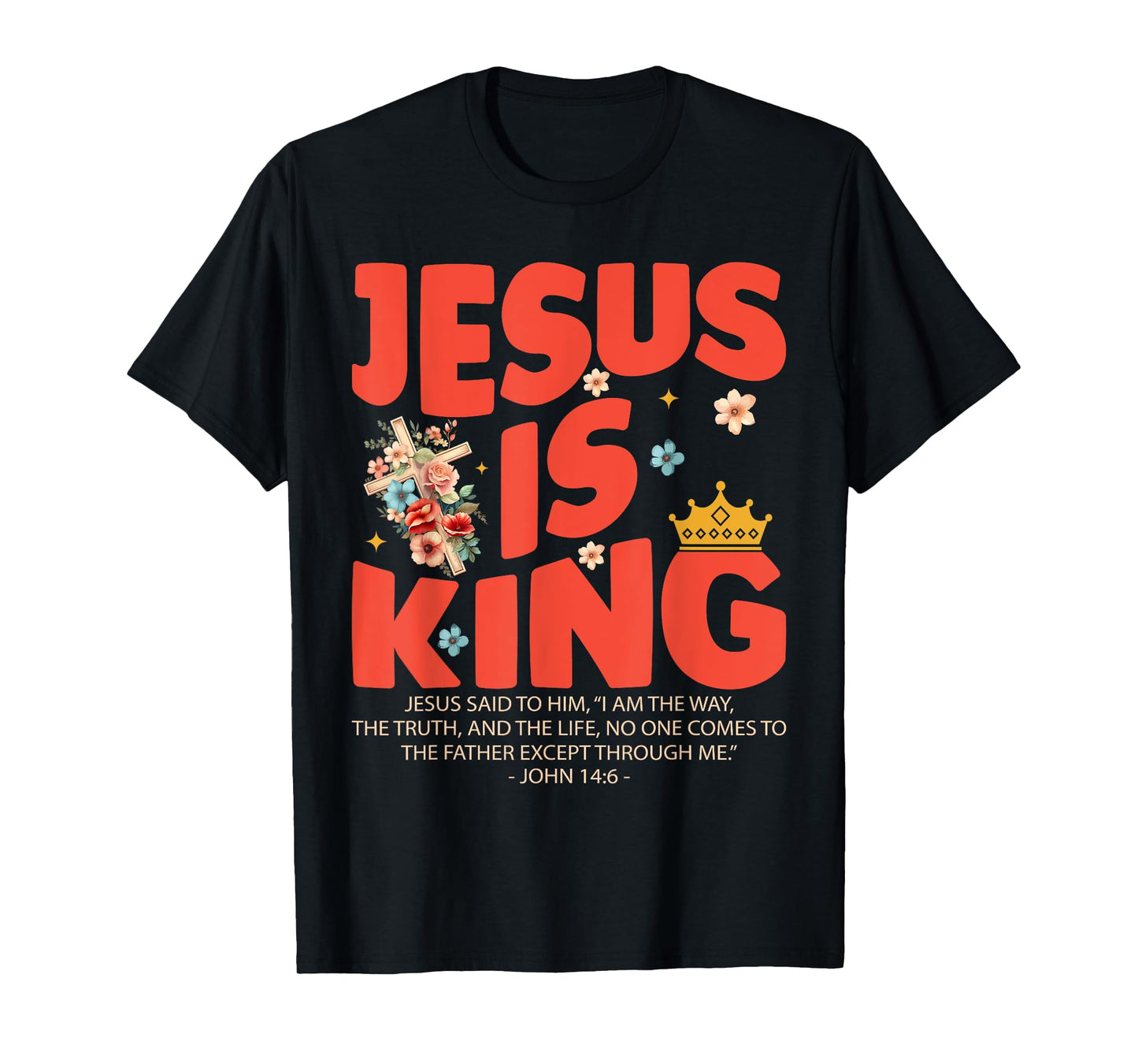 Jesus Is King Christian Women Girls Kids Religious Jesus T-Shirt