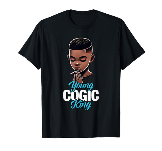 Young COGIC King | African American Boy Praying T-Shirt