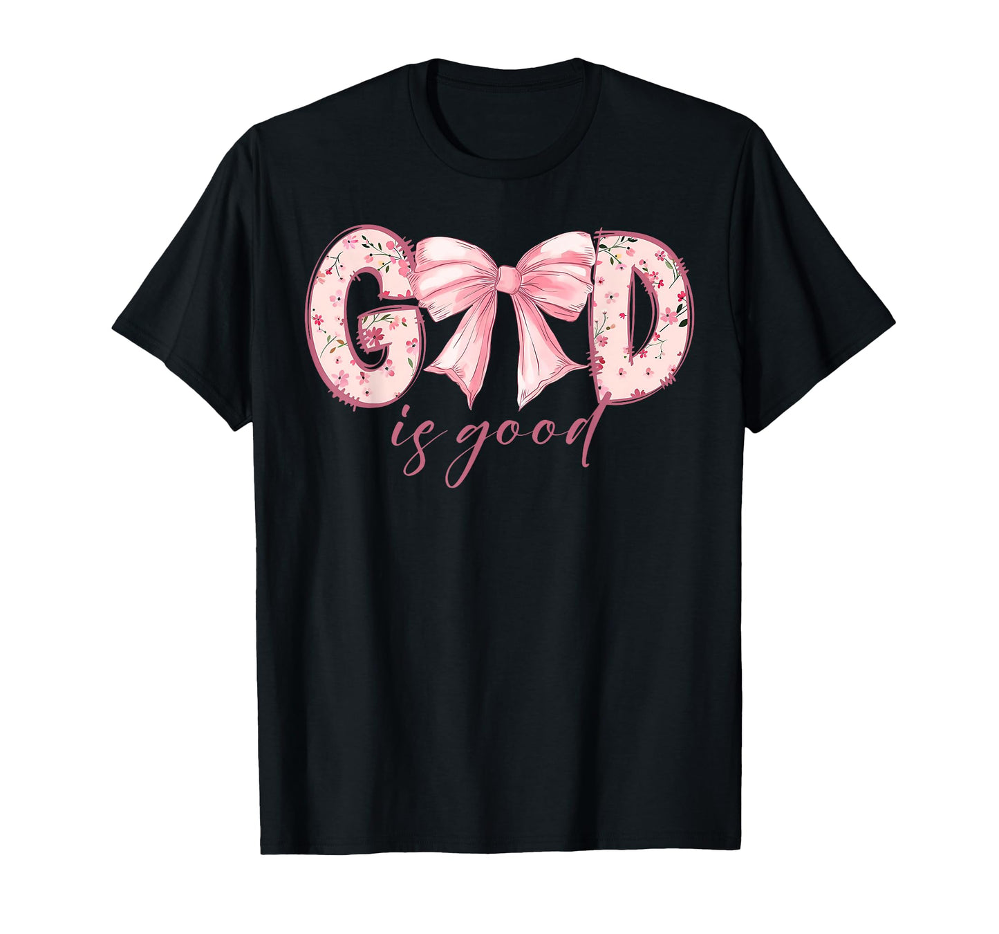 God Is Good Jesus Christian Coquette Bow Happy Easter Day T-Shirt