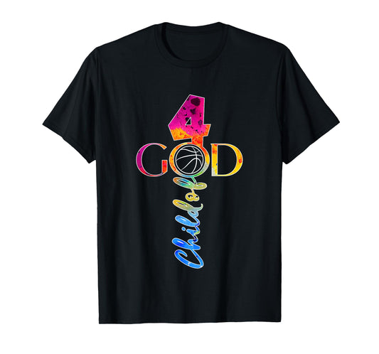JESUS 4 YEARS CHILD OF GOD BASKETBALL 4th BIRTHDAY T-Shirt