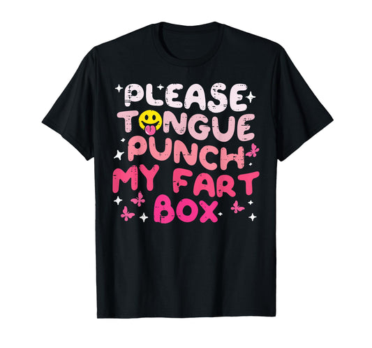 Inappropriate Please Tongue Punch Funny Cringe Men Women T-Shirt