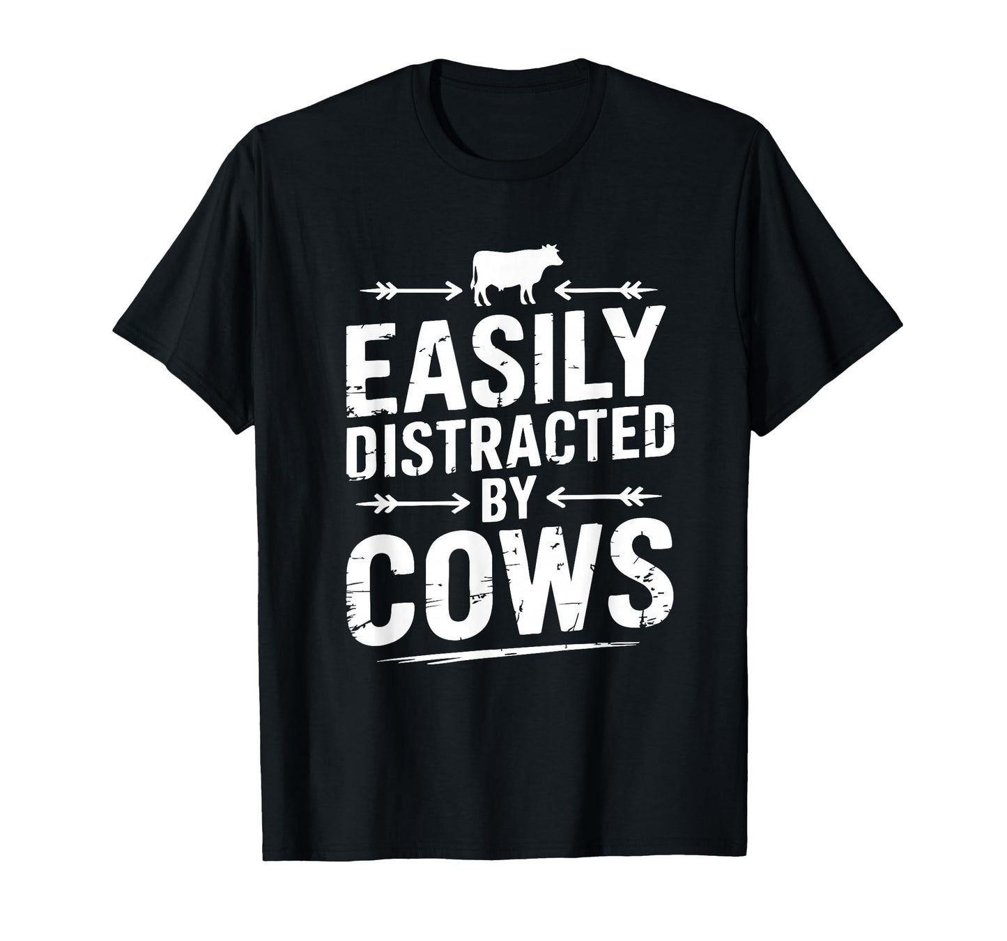 Easily Distracted by Cows Kids Funny Cow Lover Cattle Farmer T-Shirt