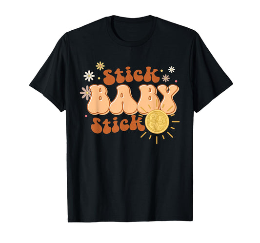 Retro Stick Baby Stick Funny IVF Transfer Day IVF Couple T-Shirt