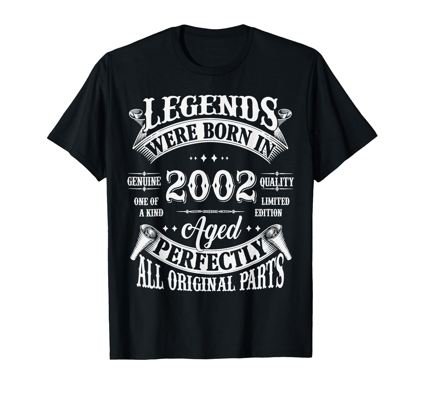 23rd Birthday Tee 23 Years Old Vintage Legends Born In 2002 T-Shirt