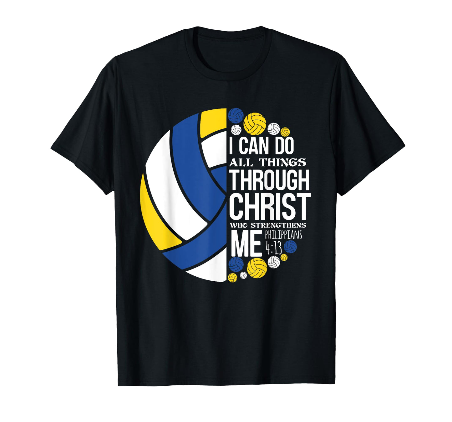 Philippians 4:13 Christian Volleyball Player Bible Verse T-Shirt
