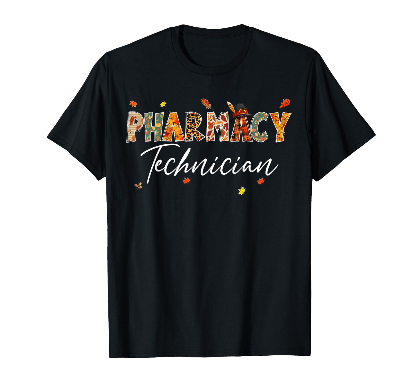 Funny Pharmacy Technician Pumpkin Autumn Tree Fall Leaves T-Shirt