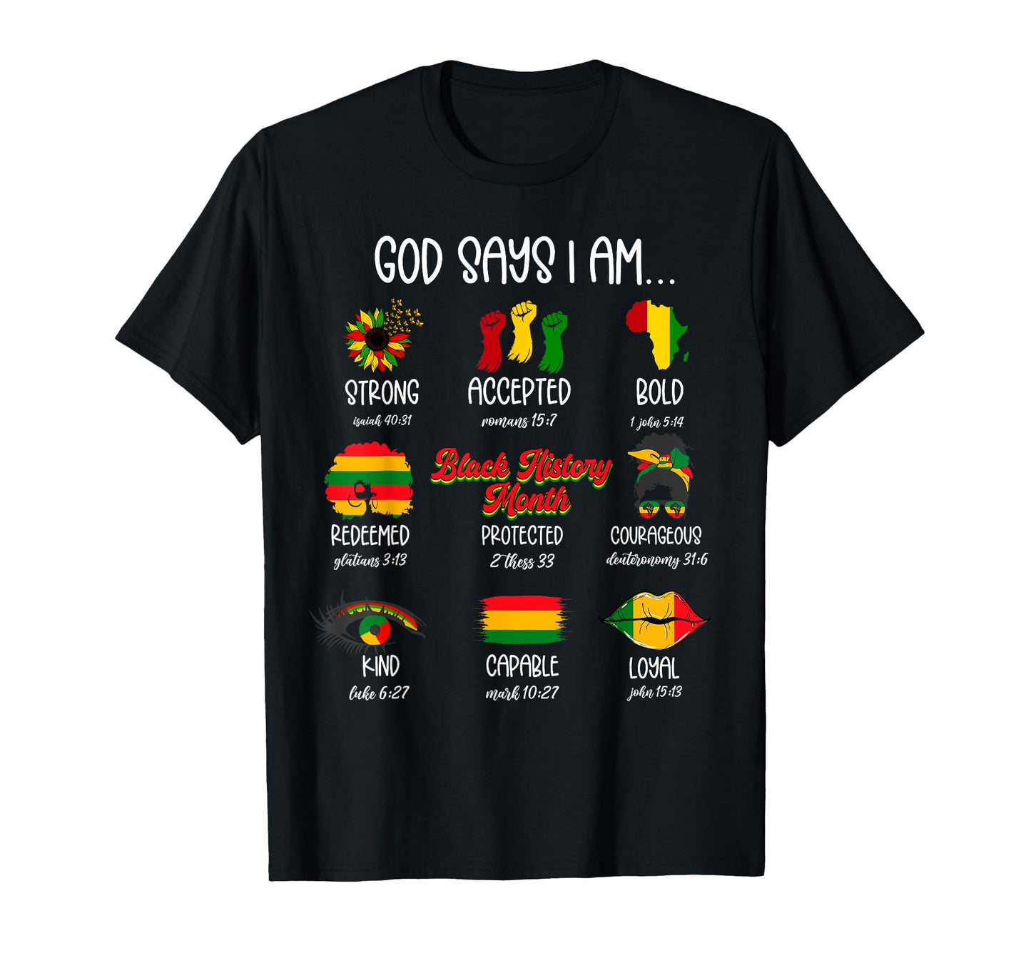 God Says I Am Black History Month Christian Faith African T-Shirt