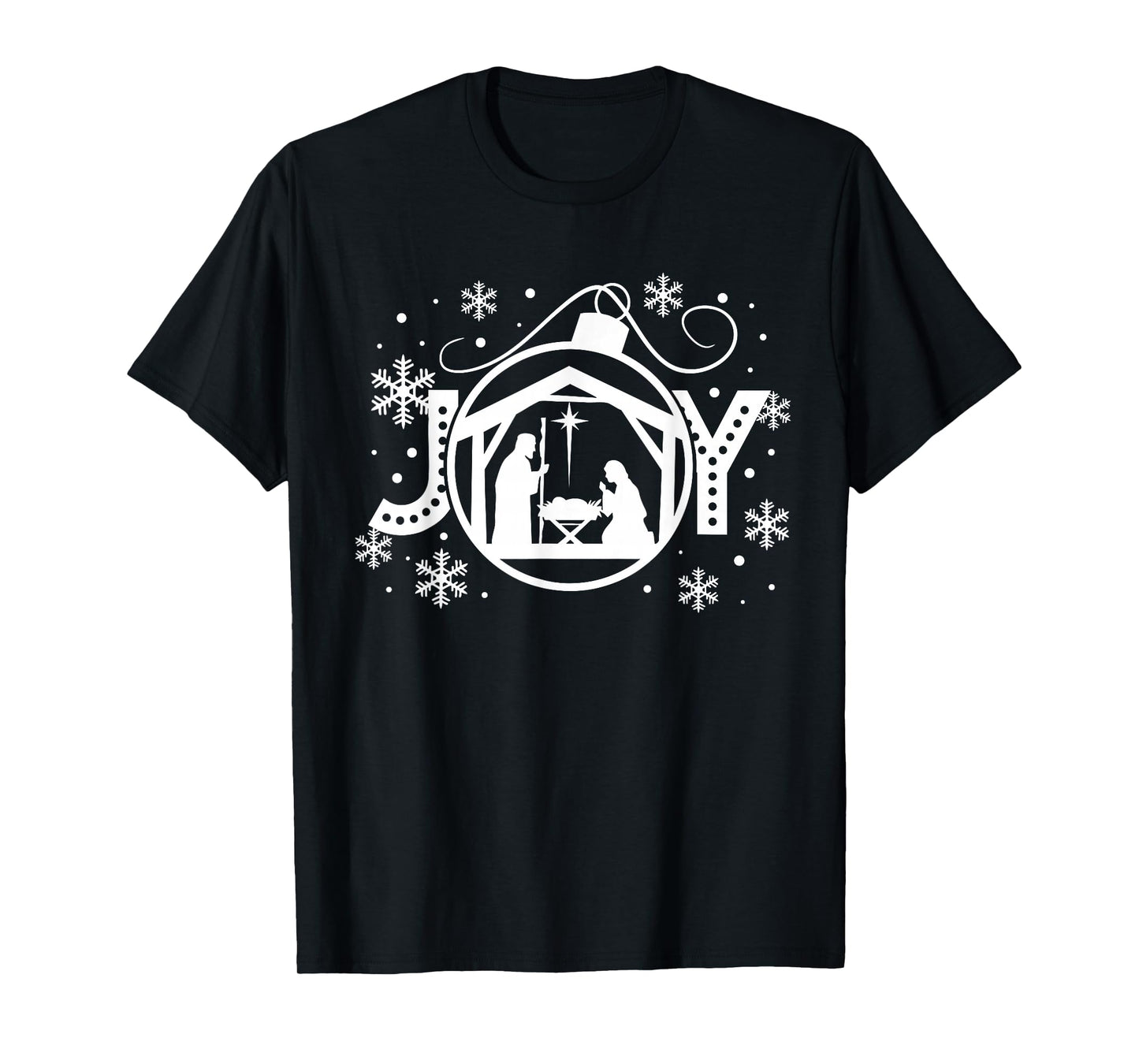 Christian Christmas Joy Jesus Nativity Scene Faith Family T-Shirt