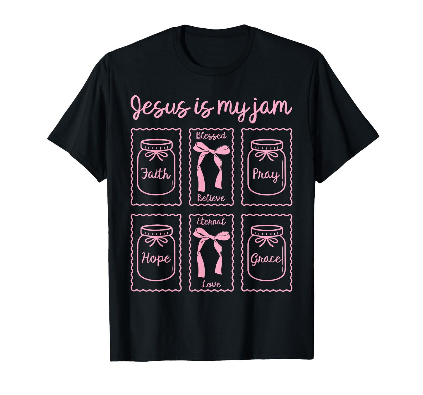Jesus is My Jam Christian Faith Jesus God Lover Coquette Bow T-Shirt