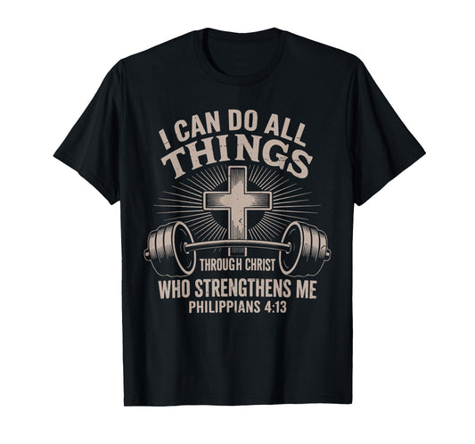 I Can Do All Things Funny Christian Workout Gym Jesus Women T-Shirt