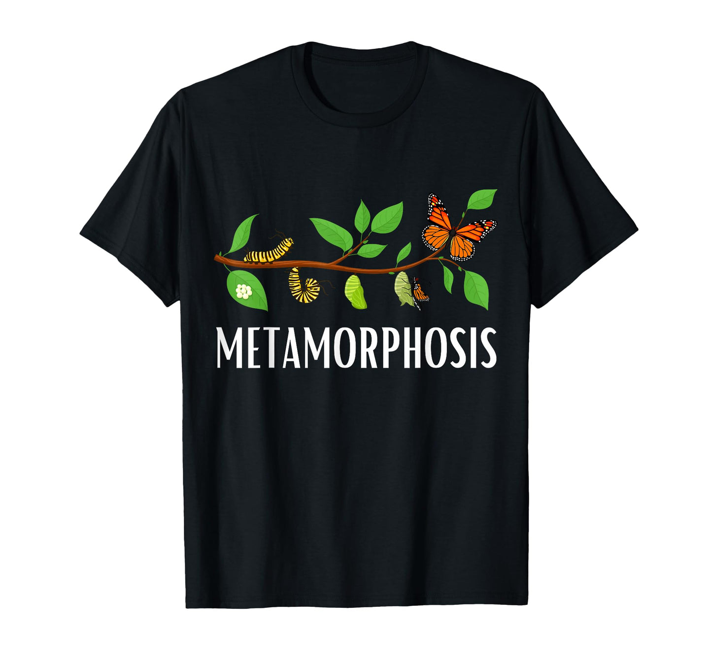 Funny Caterpillar Lifecycle Metamorphosis Monarch Butterfly T-Shirt